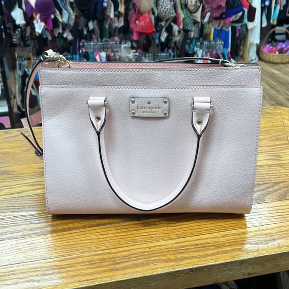 KATE SPADE | Wellesley Durham pink pebbled leather shoulder/satchel hand bag - Picture 5 of 14